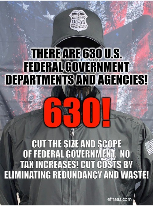 630 U.S. Federal Government Departments and Agencies.  400 have regulatory power!