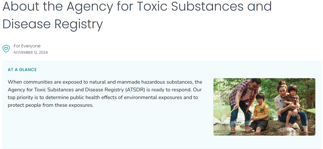 The Agency for Toxic Substances and Disease Registry (ATSDR)
