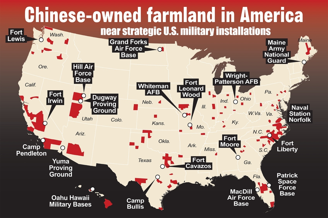 China owned land near U.S. military installations