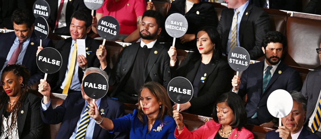 Democrats protesting during Trump's State of the Union address